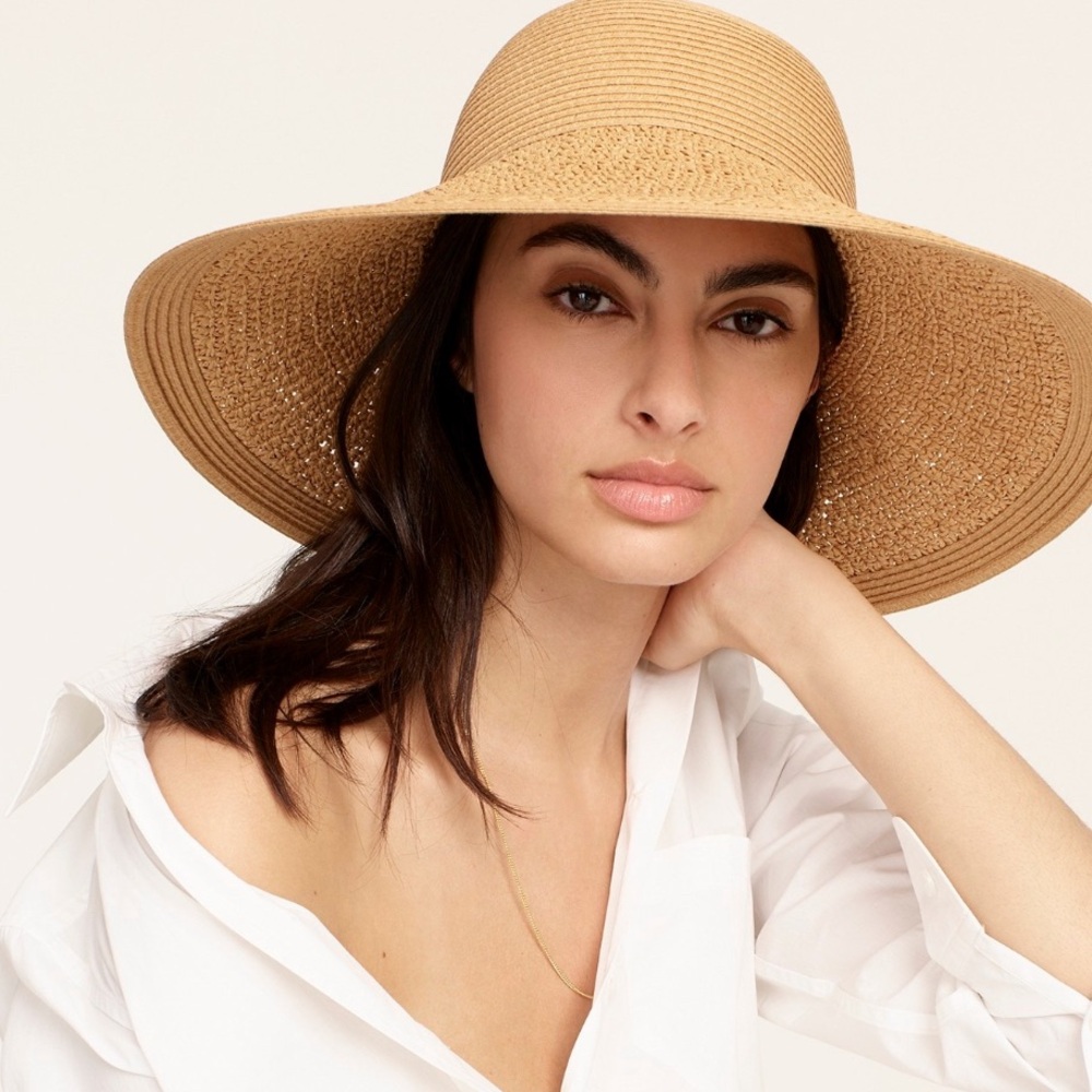 NWT J.Crew textured summer straw sun hat